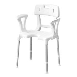 Dušas krēsls ar atzveltni un roku balstiem Dusis