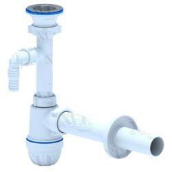 Sifons ANI 1'1-2x40, ar cieto cauruli 200mm, ar veļas mašīnas pieslēgumam