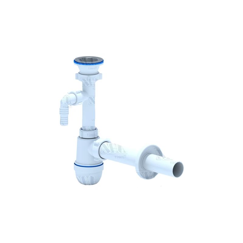 Sifons ANI 1'1-2x40, ar cieto cauruli 200mm, ar veļas mašīnas pieslēgumam