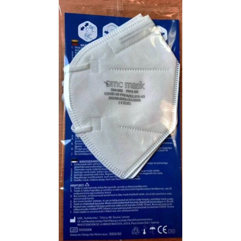 Respirātors FFP2 bez vārsta , komplekts 2 gab.