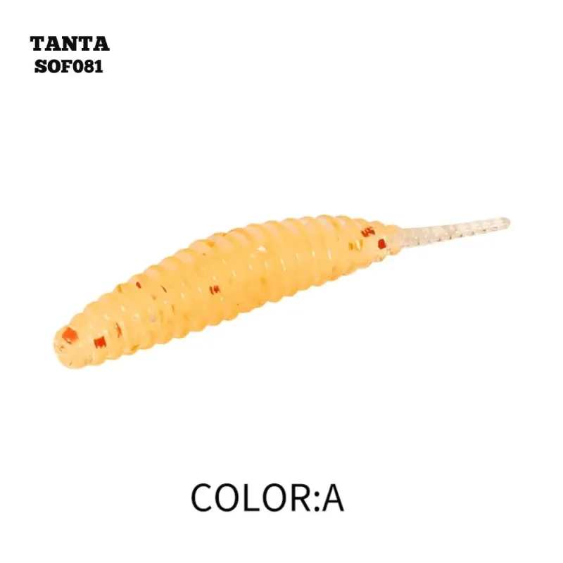 Silikona ēsma AsaTsuri Tanta Amber Red Flake, garums 2,5 cm, 20 gab.