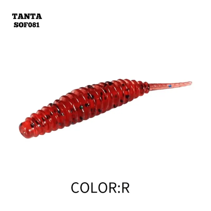 Silikona ēsma AsaTsuri Tanta Bloody Red, garums 2,5 cm, 20 gab.