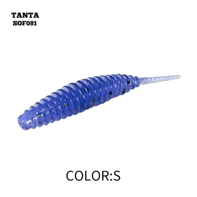 Silikoninis masalas AsaTsuri Tanta Blue Glitter, ilgis 2,5 cm, 20vnt