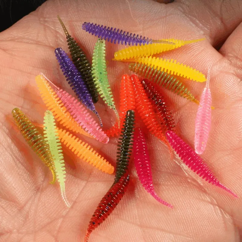 Silikoninis masalas AsaTsuri Tanta Blue Glitter, ilgis 2,5 cm, 20vnt