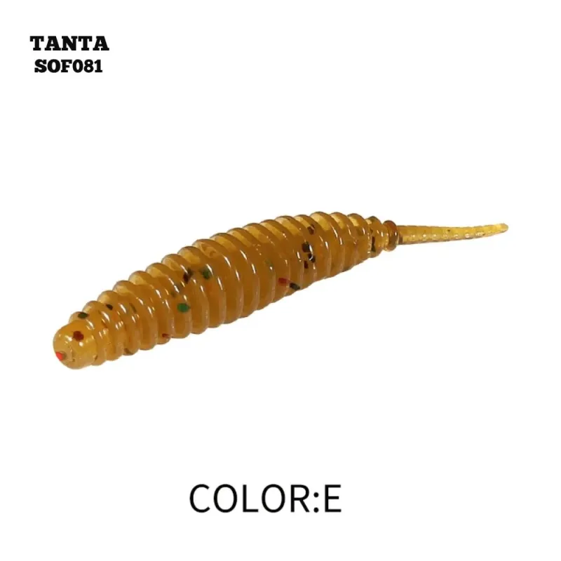 Silikona māneklis AsaTsuri Tanta Brown Glitter, garums 2,5 cm, 20 gab.