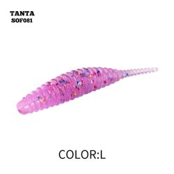 Silikona māneklis AsaTsuri Tanta Candy Pink Glitter, garums 2,5 cm, 20 gab.