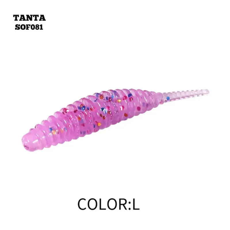 Silikona māneklis AsaTsuri Tanta Candy Pink Glitter, garums 2,5 cm, 20 gab.