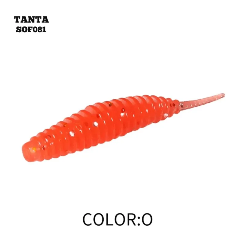 Silikona ēsma AsaTsuri Tanta Hot Red, garums 2,5 cm, 20 gab.