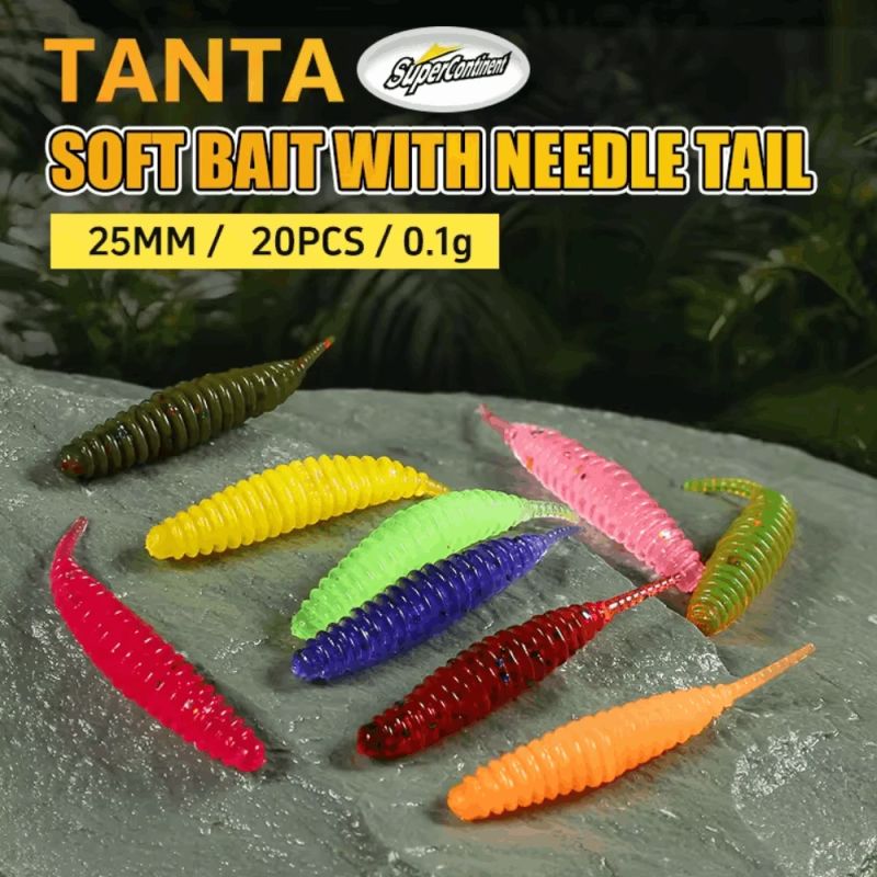 Silikona ēsma AsaTsuri Tanta Motor Oil Red, garums 2,5 cm, 20 gab.