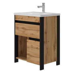 Vannas skapis Bronx 65 ar izlietni Soft 65 Ozols