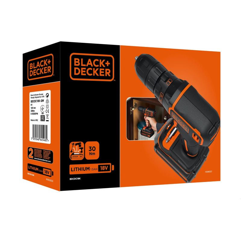 Black&Decker Urbjmašīna-skrūvgriezis 18V 1x1.5Ah