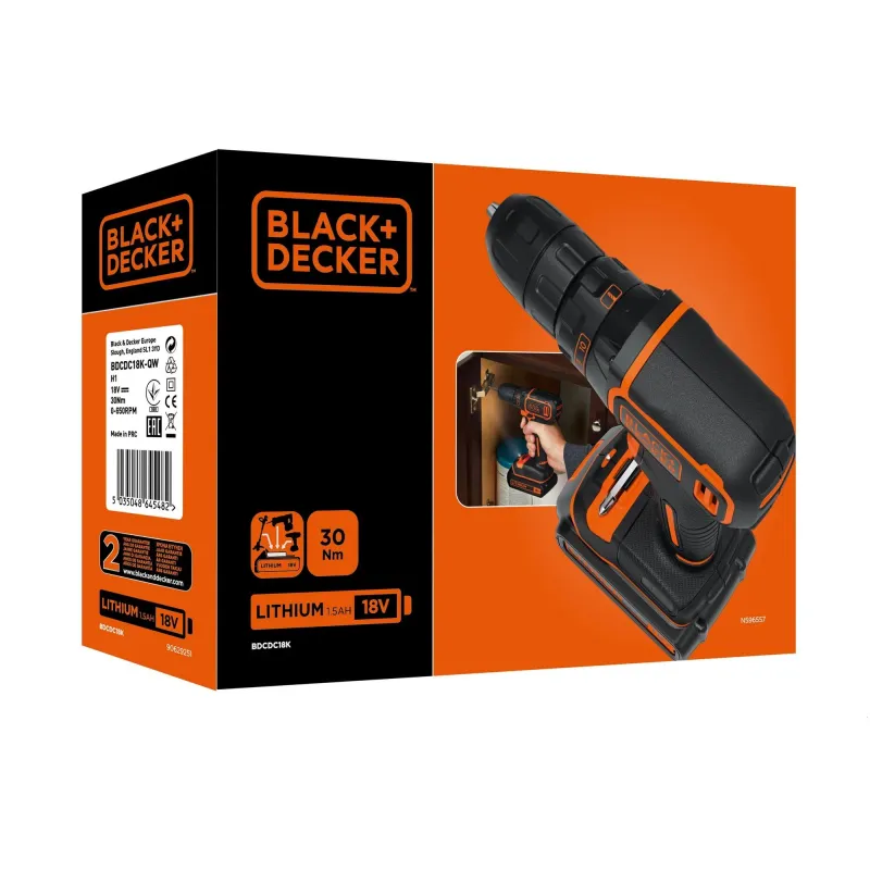 Akumulatora urbis ar bateriju Black & Decker BDCDC18-QW, 18 V, 1.5 Ah