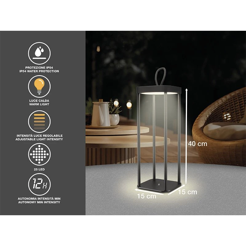 Beper P207ILI100 Rechargeable Lantern Black