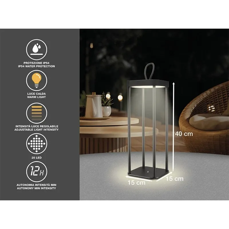 Beper P207ILI100 Rechargeable Lantern Black