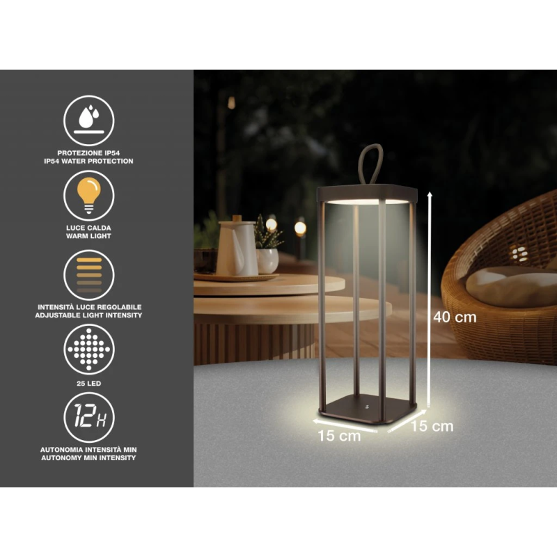 Beper P207ILI102 Rechargeable Lantern Corten