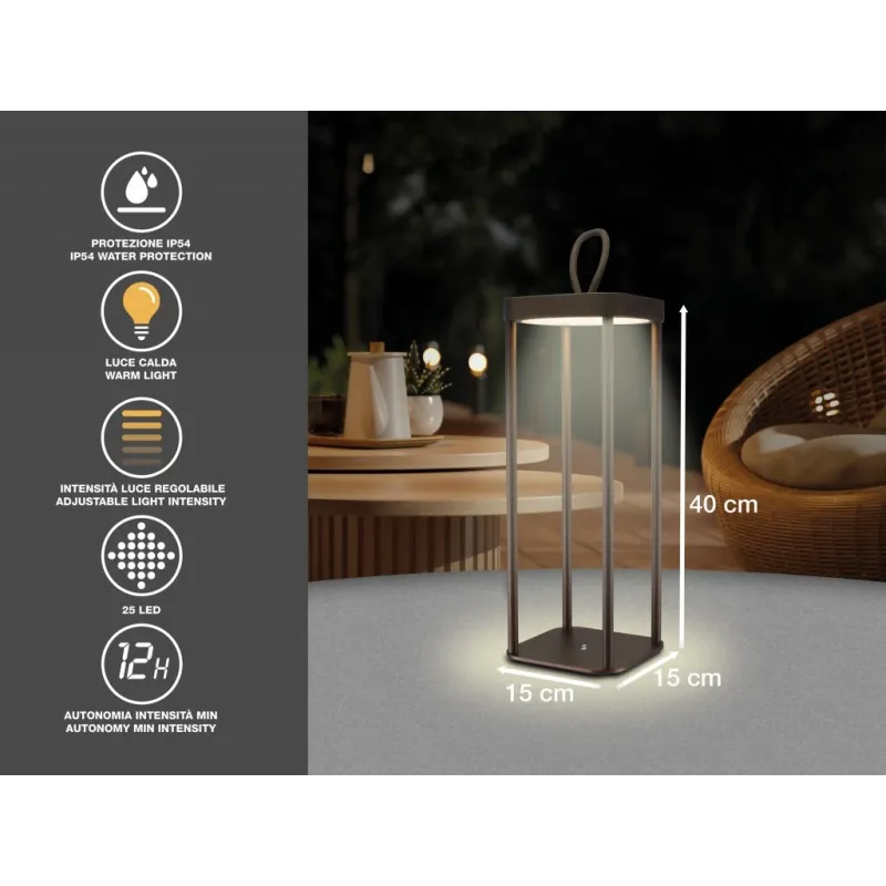 Beper P207ILI102 Rechargeable Lantern Corten