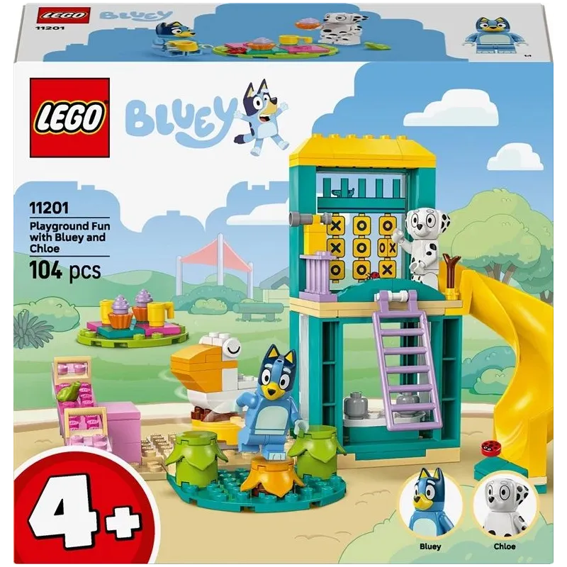 Konstruktors LEGO Bluey Jautrība rotaļlaukumā ar Bluey un Chloe 11201, 104 gab.