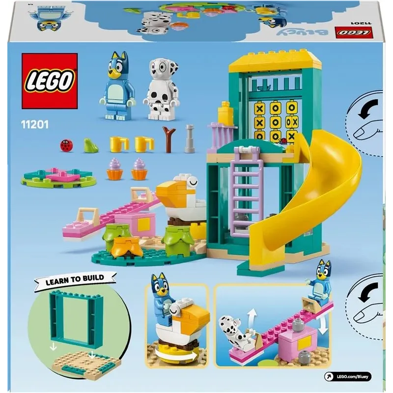 Konstruktors LEGO Bluey Jautrība rotaļlaukumā ar Bluey un Chloe 11201, 104 gab.