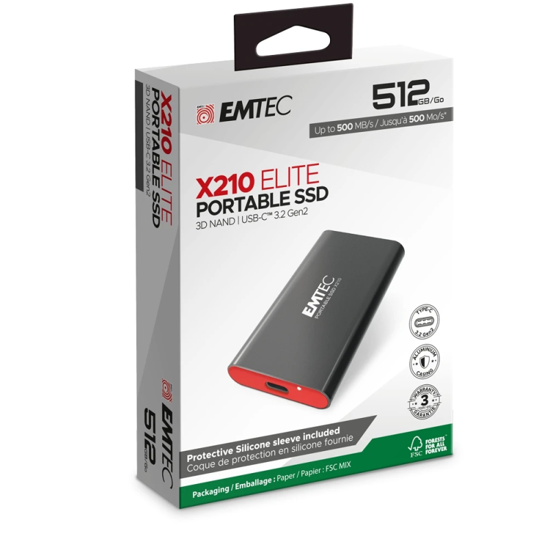 Emtec SSD 3.2Gen2 X210 512GB Portable