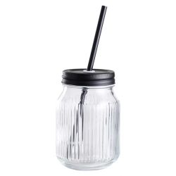 Dzeramā glāze ar salmiņu 0.45l