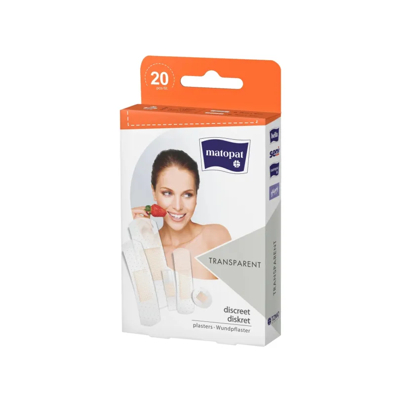 Plāksteris Matopat Transparent, 20 gab.