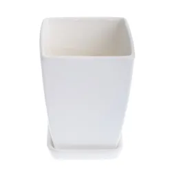 Lillepott Papartis, keraamiline, 14 cm x 14 cm, valge v.