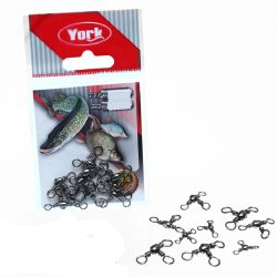 Fishing tri-spinning swivel YORK KPC4-10pcs. Black