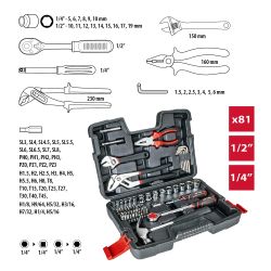 Tool set 1-4, 1-2 81 pcs.