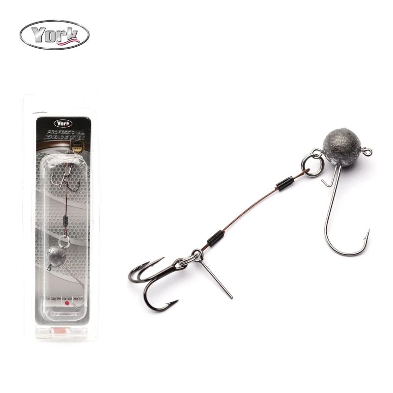 Džiga galvas āķis YORK YPGK305 ar papildu trijzari 15g.-3-0