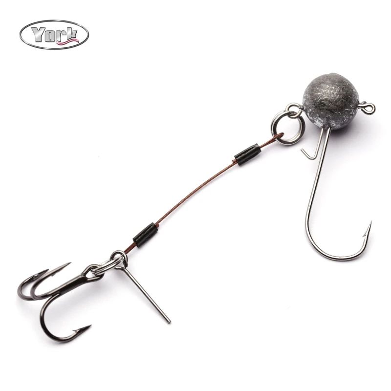 Džiga galvas āķis YORK YPGK305 ar papildu trijzari 15g.-3-0