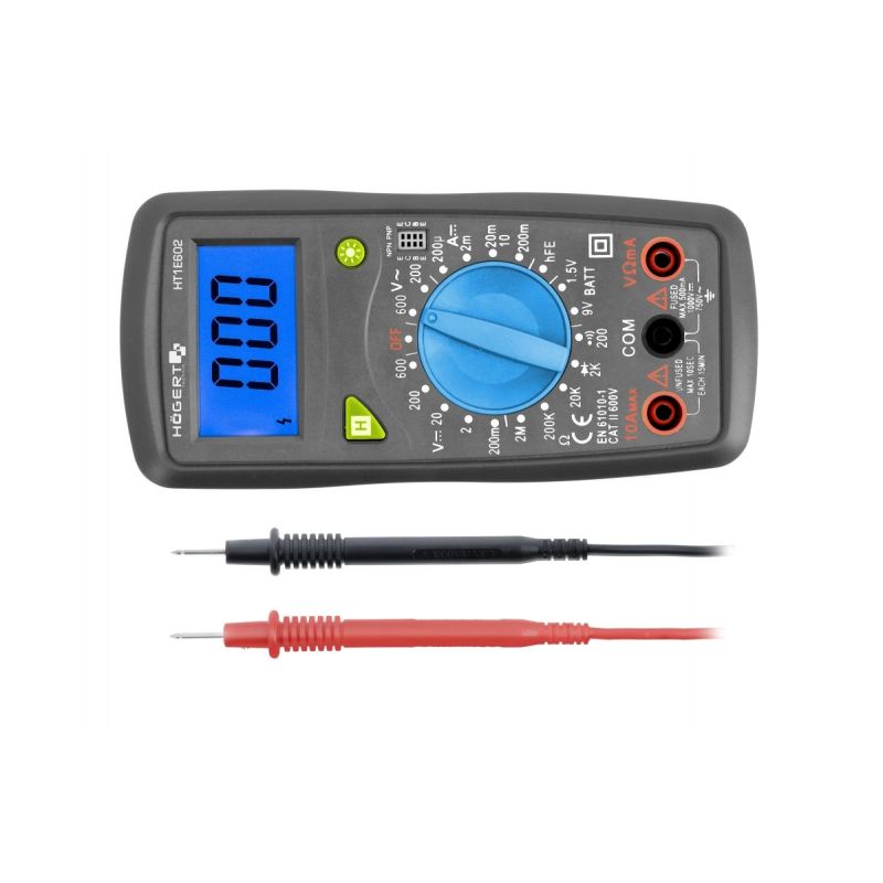 Skaitmeninis multimetras 0-600 V, DC-10A, 2 MΩ