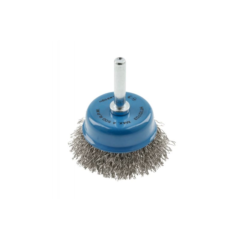 Koniskā birste, ar turētāju 75 mm. Metāla 0,3 mm