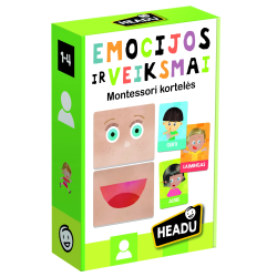 HEADU Flashcards Emotions and Actions Montessori ,In Lithuanian lang.,