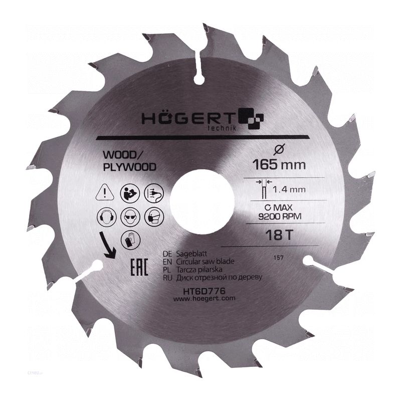 Cirkulārā zāģripa kokam 165x30, 18z