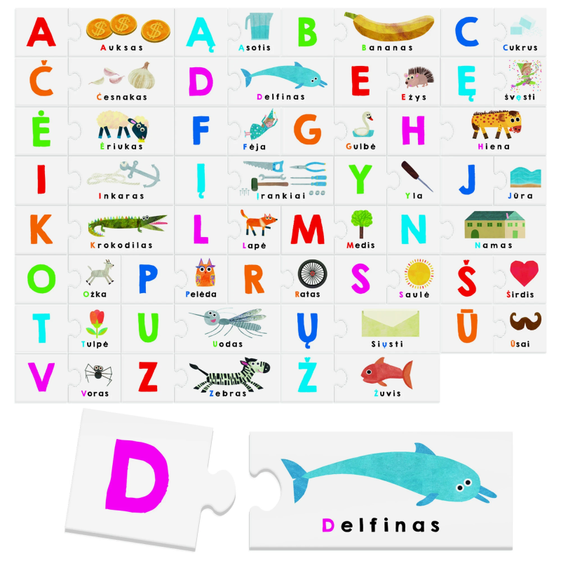 HEADU Montessori Touch Abc ,In Lithuanian lang.,