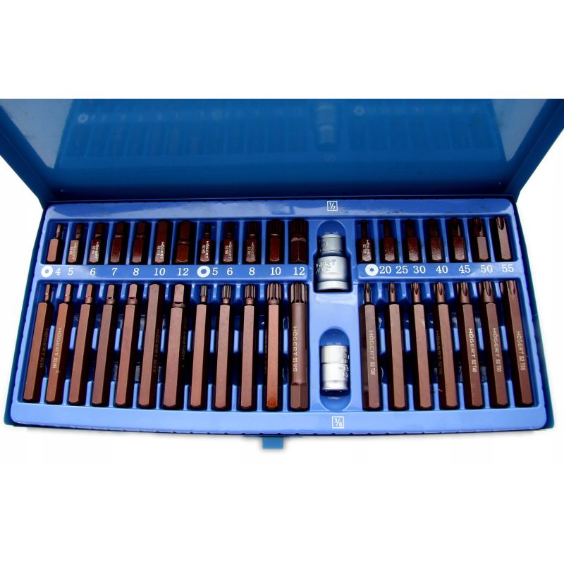 Uzgaļu HEX, TORX, SPLINE, komplekts 40 gab. S2 tērauds