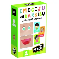 HEADU Flashcards Emotions and Actions Montessori ,In Latvian lang.,