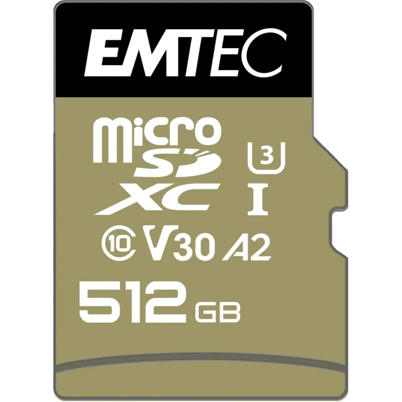 Emtec MicroSDHC 512GB UHS-I U3 V30 SpeedIN Pro