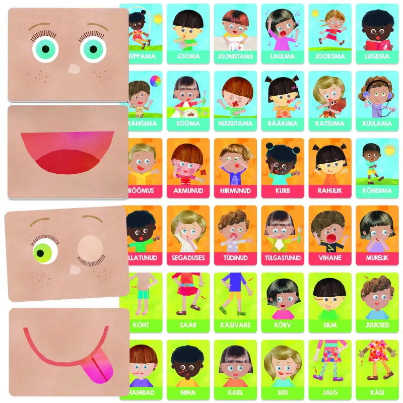 HEADU Flashcards Emotions and Actions Montessori ,In Estonian lang.,