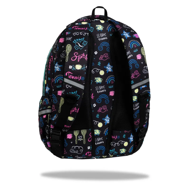 Skolas mugursoma CoolPack Coolpack_5 Tennis, melna krās.-daudzkrāsaina, 31 cm x 20 cm x 46 cm