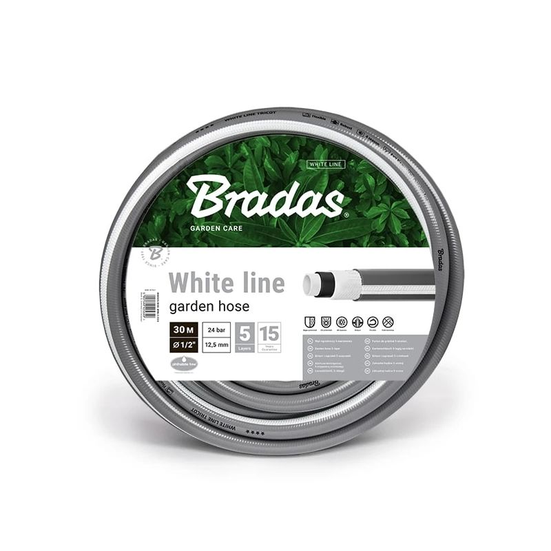 Dārza šļūtene WHITE LINE 1-2'-20 m, pelēka