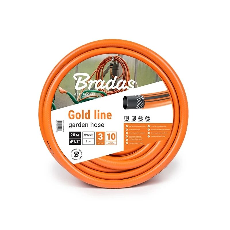 Dārza šļūtene GOLD LINE 5-8'-50m, oranža