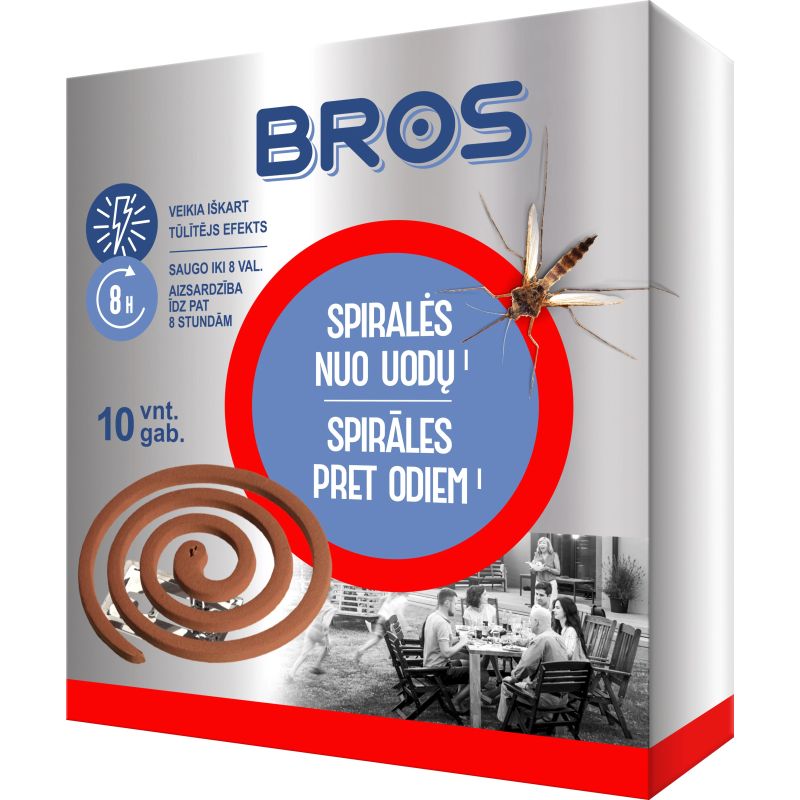 Odu atbaidīšanas spirāle Bros, 100 g, 10 gab.