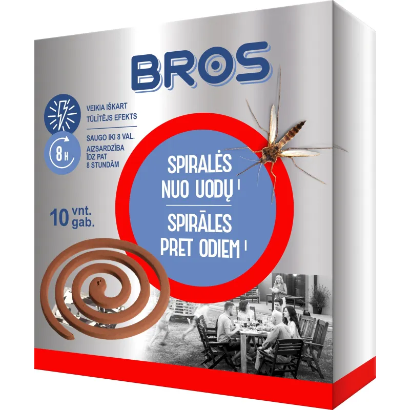 Odu atbaidīšanas spirāle Bros, 100 g, 10 gab.