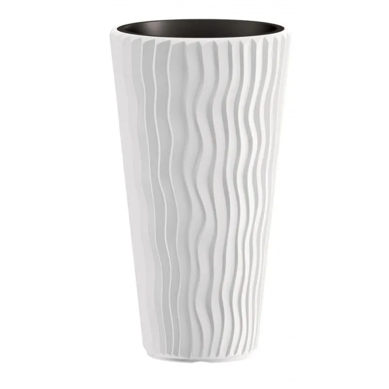 Puķu pods Prosperplast Sandy DPSP300, plastmasa, balta krās.