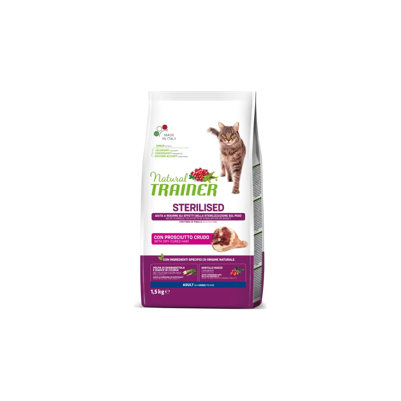NT CAT ADULT STERILISED DRY-CURED HAM&PEA 1.5 kg - pilnvērtīga un sabalansēta barība sterilizētiem pieaugušiem kaķiem no 1 gada