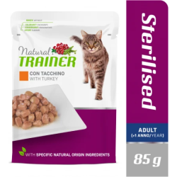 NT STERILISED TURKEY BUSTA 85G - KONSERVI AR TĪTARU PIEAUGUŠIEM STERILIZĒTIEM KAĶIEM ,12gb,