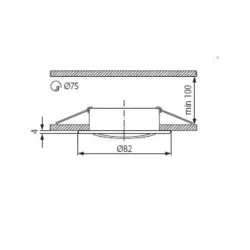 Lampa padziļinājums Kanlux CTC-5515-C, G5.3, hroma krās.