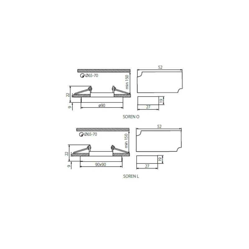 Gaismeklis ieb. kanlux soren l-bl 3.6w