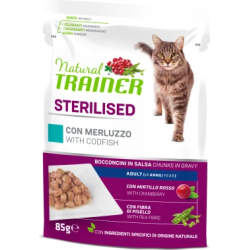 NT KONS. CAT SP. STER. CODFISH BUSTA 85G - pilnvērtīga un sabalansēta barība, konservi ar menci sterilizētiem kaķiem.